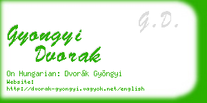 gyongyi dvorak business card