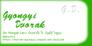 gyongyi dvorak business card